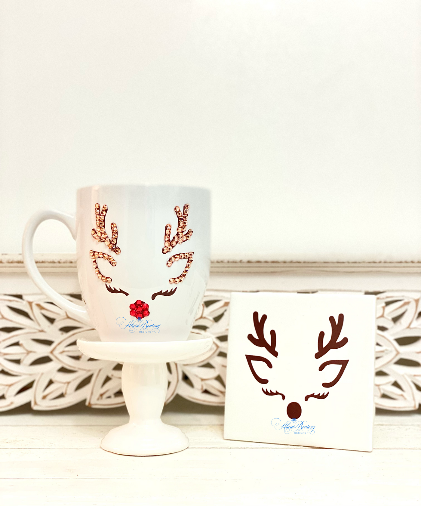 Rudy the Reindeer Cup and Coaster Set