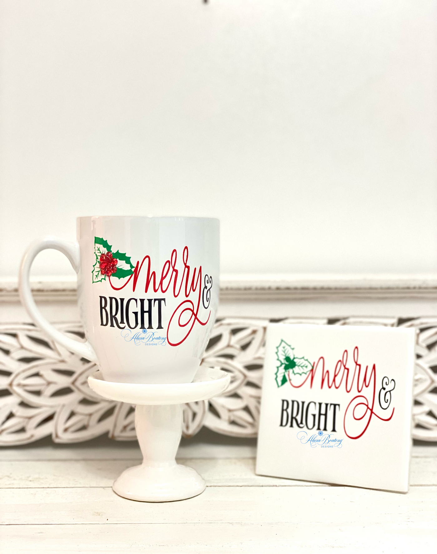 Merry and Bright Cup and Coaster Set