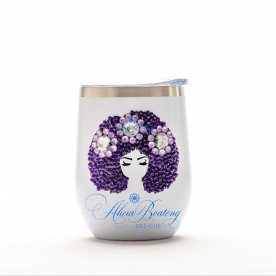 AFRO Glam Layla 12oz. Wine Tumbler