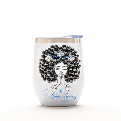 AFRO Glam Luna 12oz. Wine Tumbler