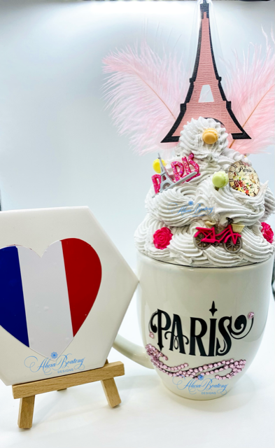 Paris - Ohh la la Coffee | Tea cup aand Faux whipped topper