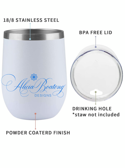 AFRO Glam Layla 12oz. Wine Tumbler