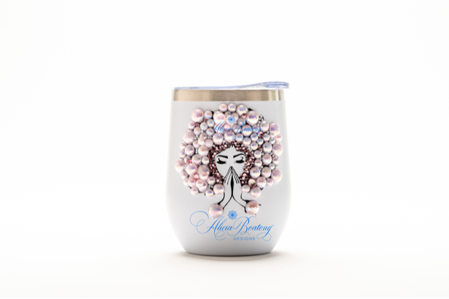 AFRO Glam Carrie 12oz. Wine Tumbler