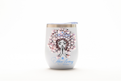 AFRO Glam Carrie 12oz. Wine Tumbler
