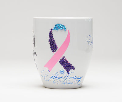 Stronger than Cancer Thyroid Cancer Coffee / Tea cup, Bling Coffee Cup,