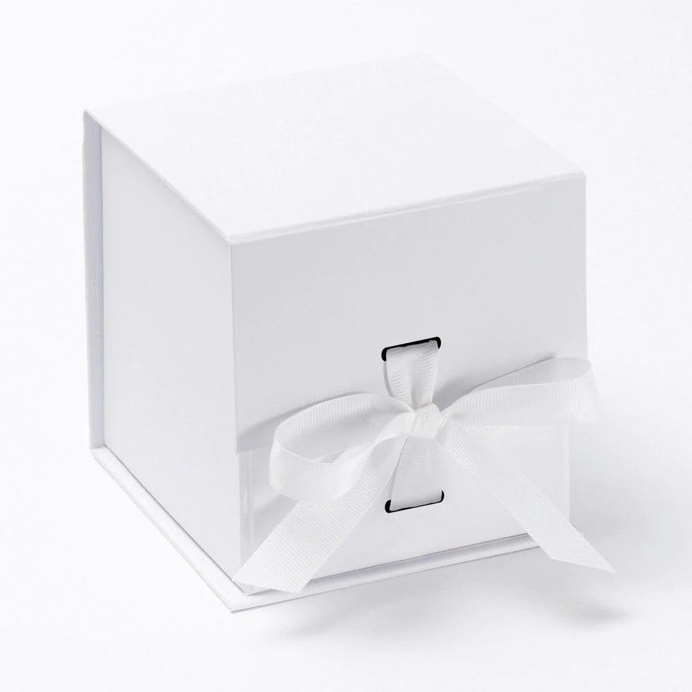 Luxury gift box comes with beautiful white grosgrain ribbon